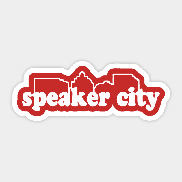 Speaker City Old School Speaker City Sticker TeePublic